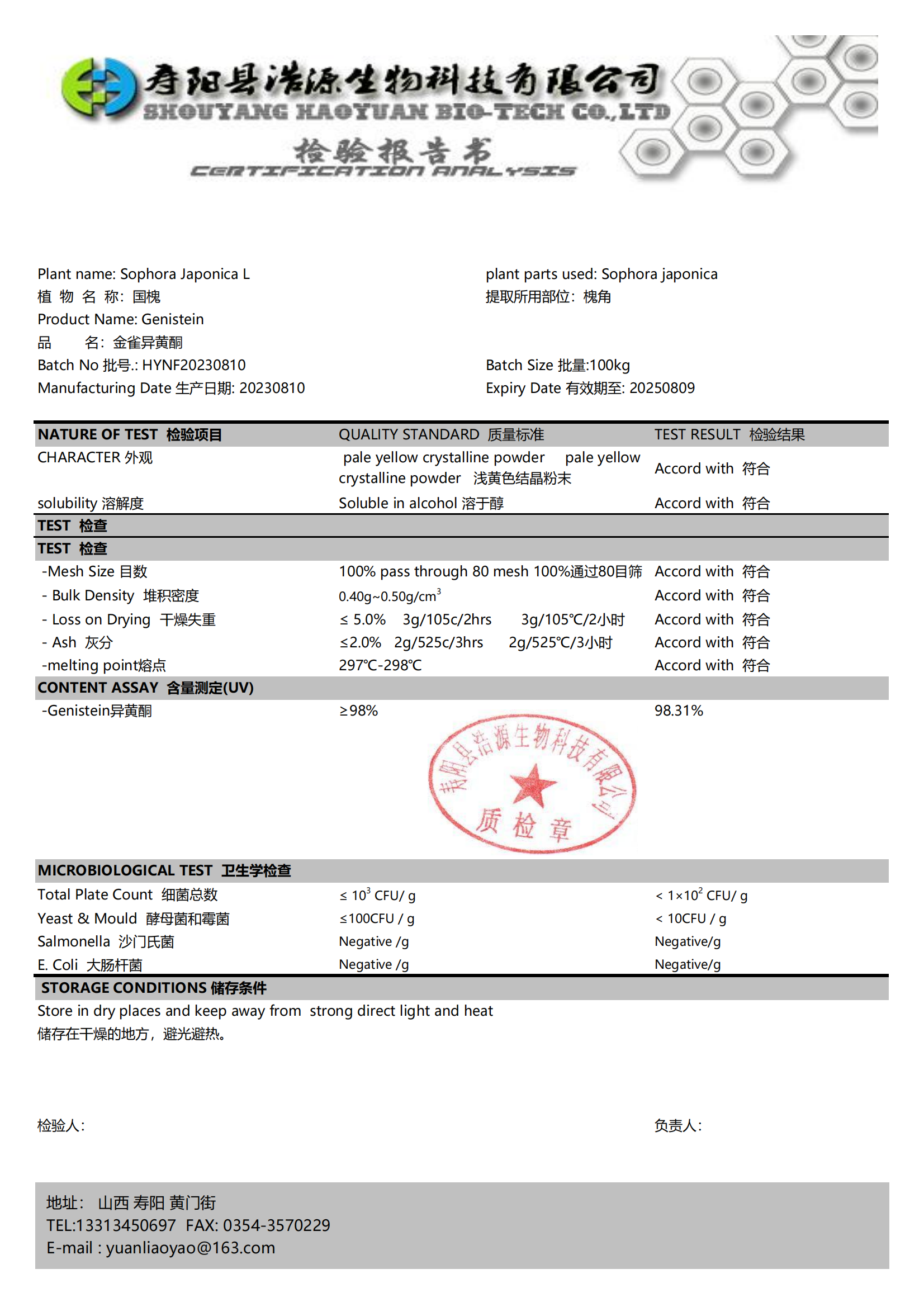 浩源生物质量控制